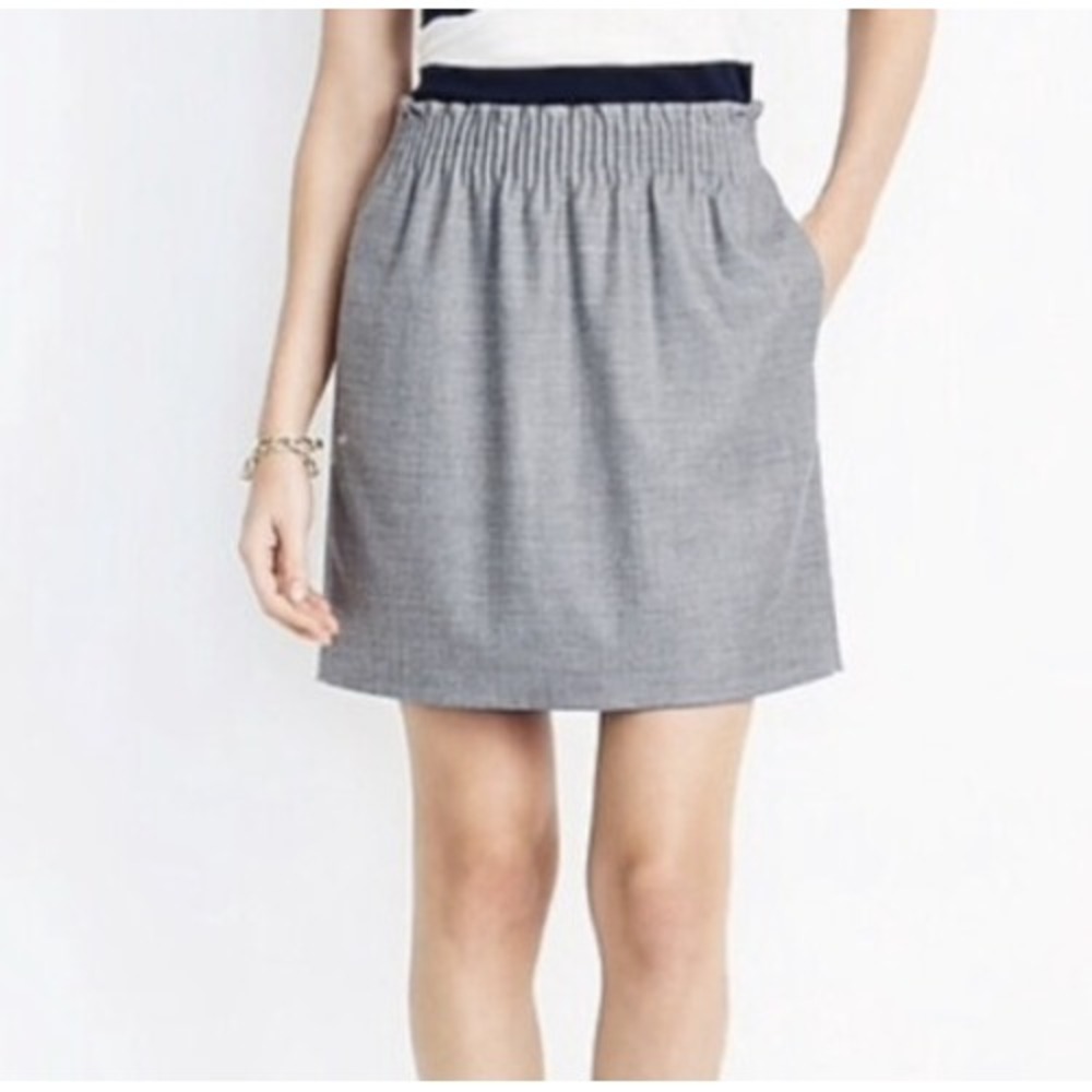 J.Crew Factory Gray Wool Blend‎ Mini Skirt Size 4